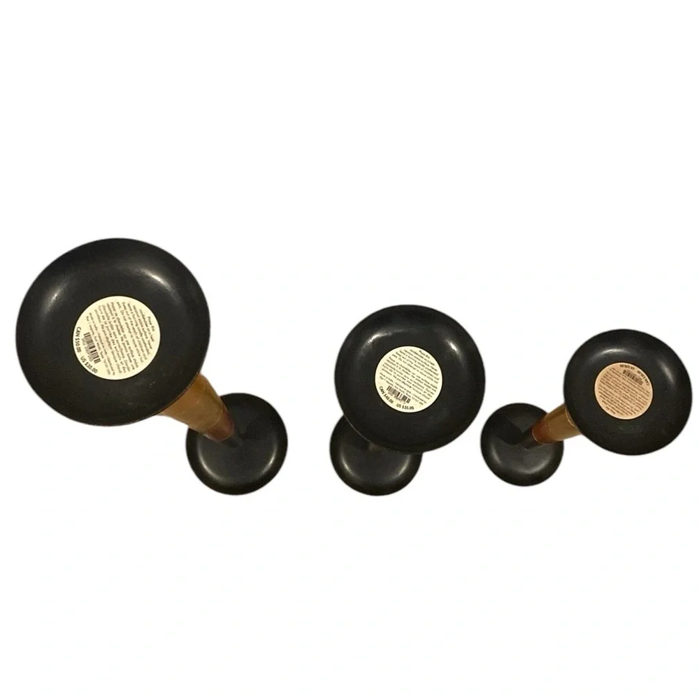 Pier 1 Imports Tall Wooden Candleholder Set (3)